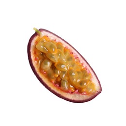 Slice of passion fruit isolated on white