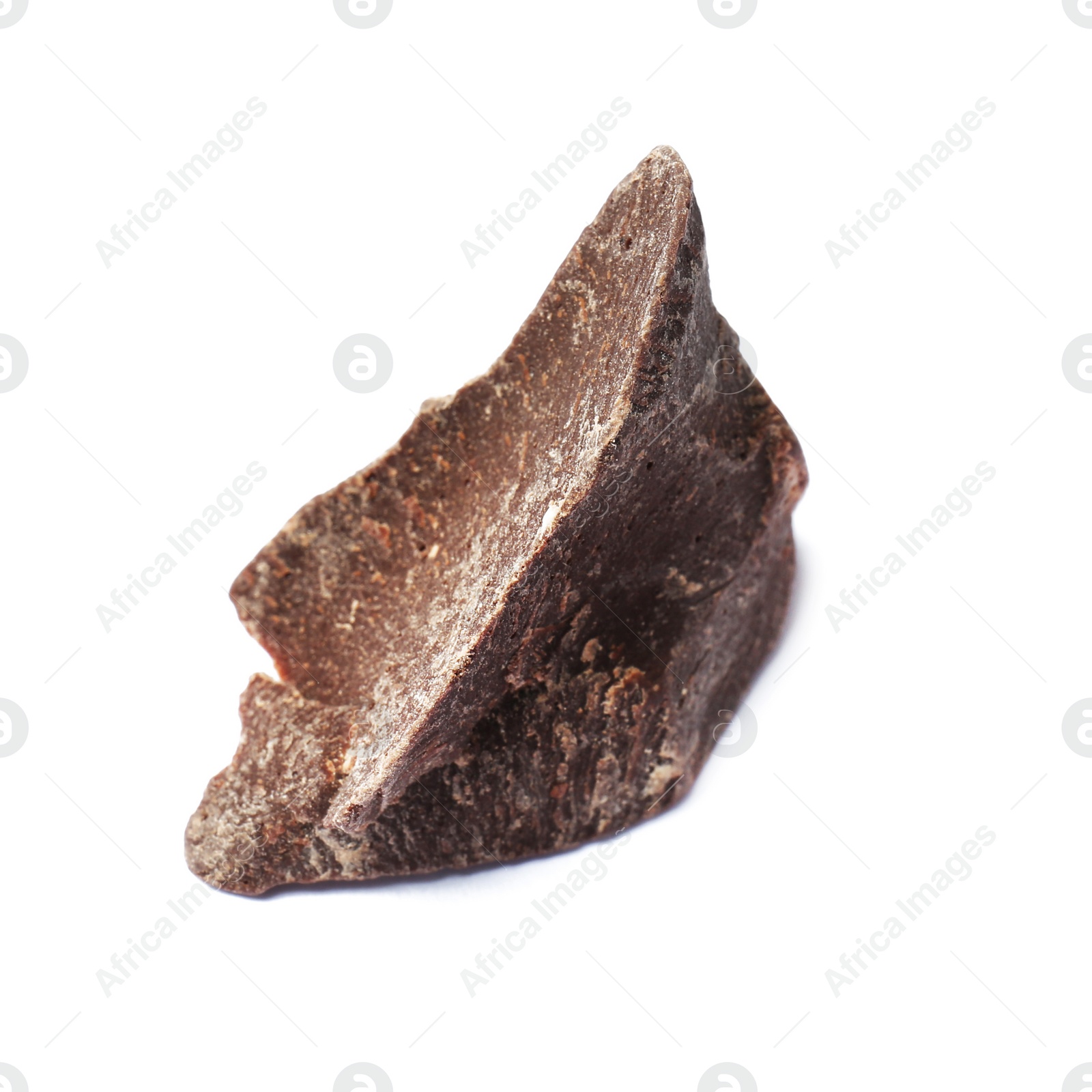 Photo of Delicious chocolate chunk on white background