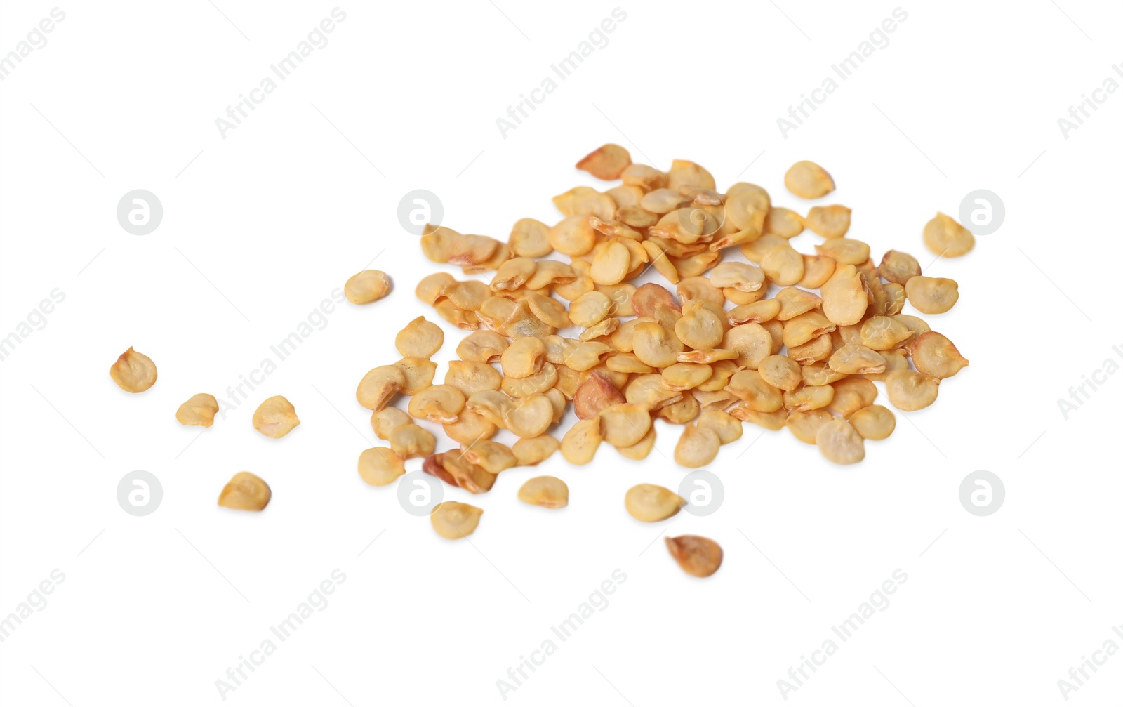 Photo of Pile of pepper seeds on white background