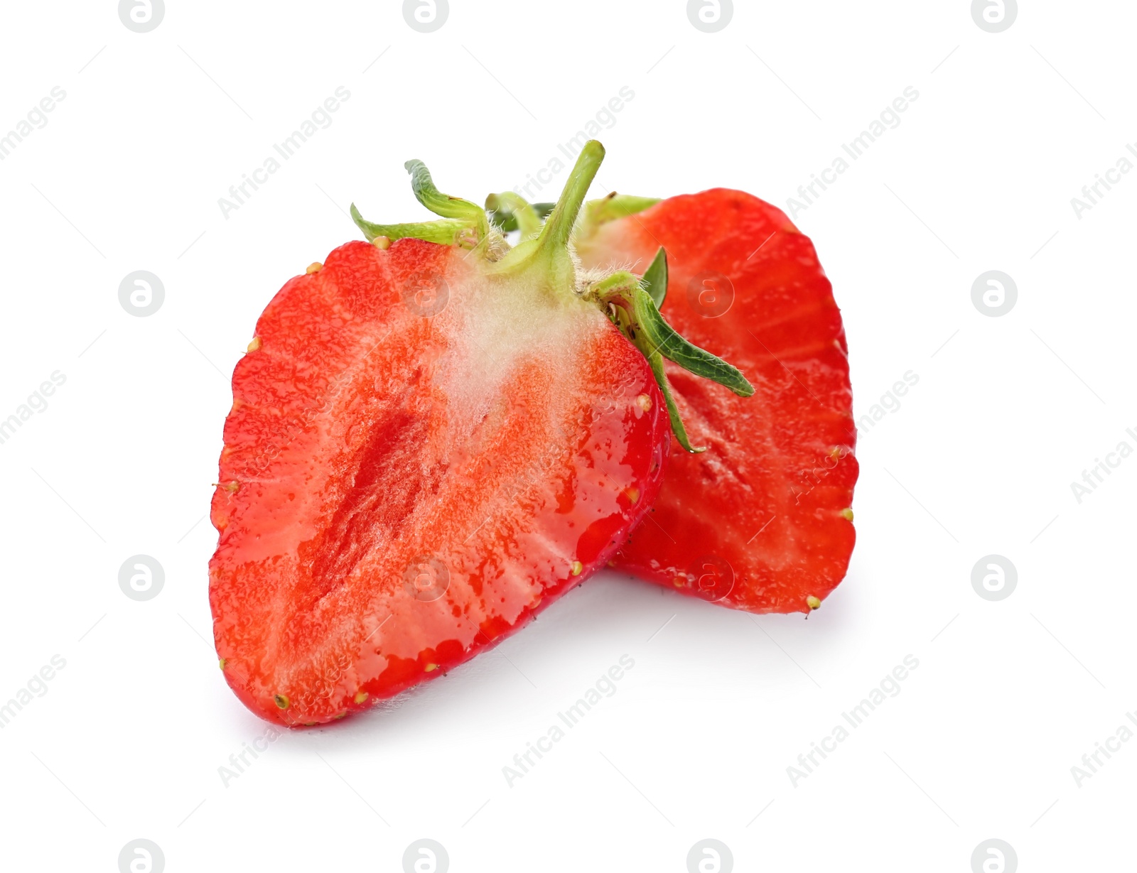 Photo of Fresh ripe strawberry on white background. Healthy snack