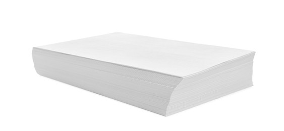 Photo of Stack of blank paper sheets isolated on white