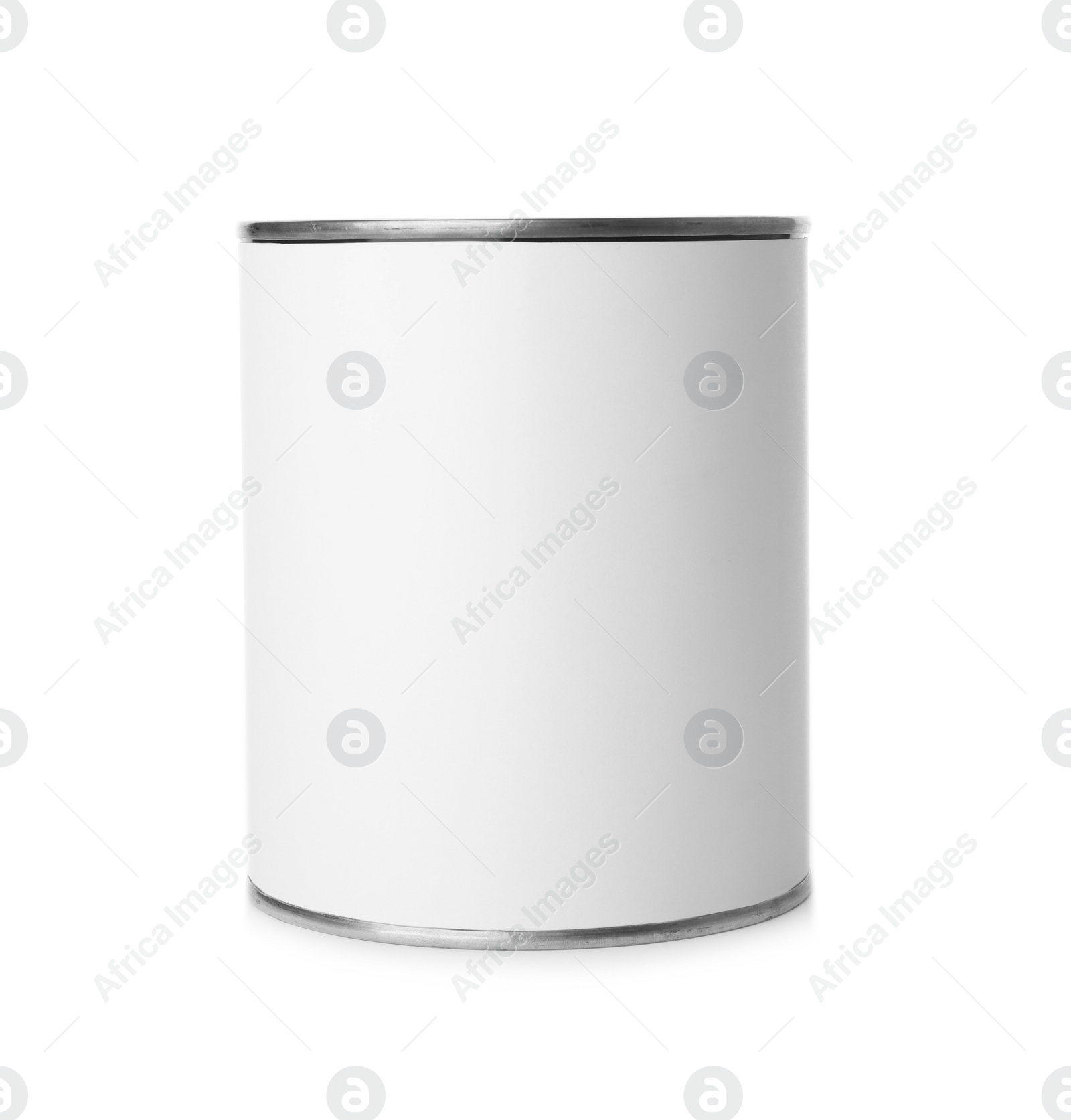 Photo of Paint can on white background. Mockup for design