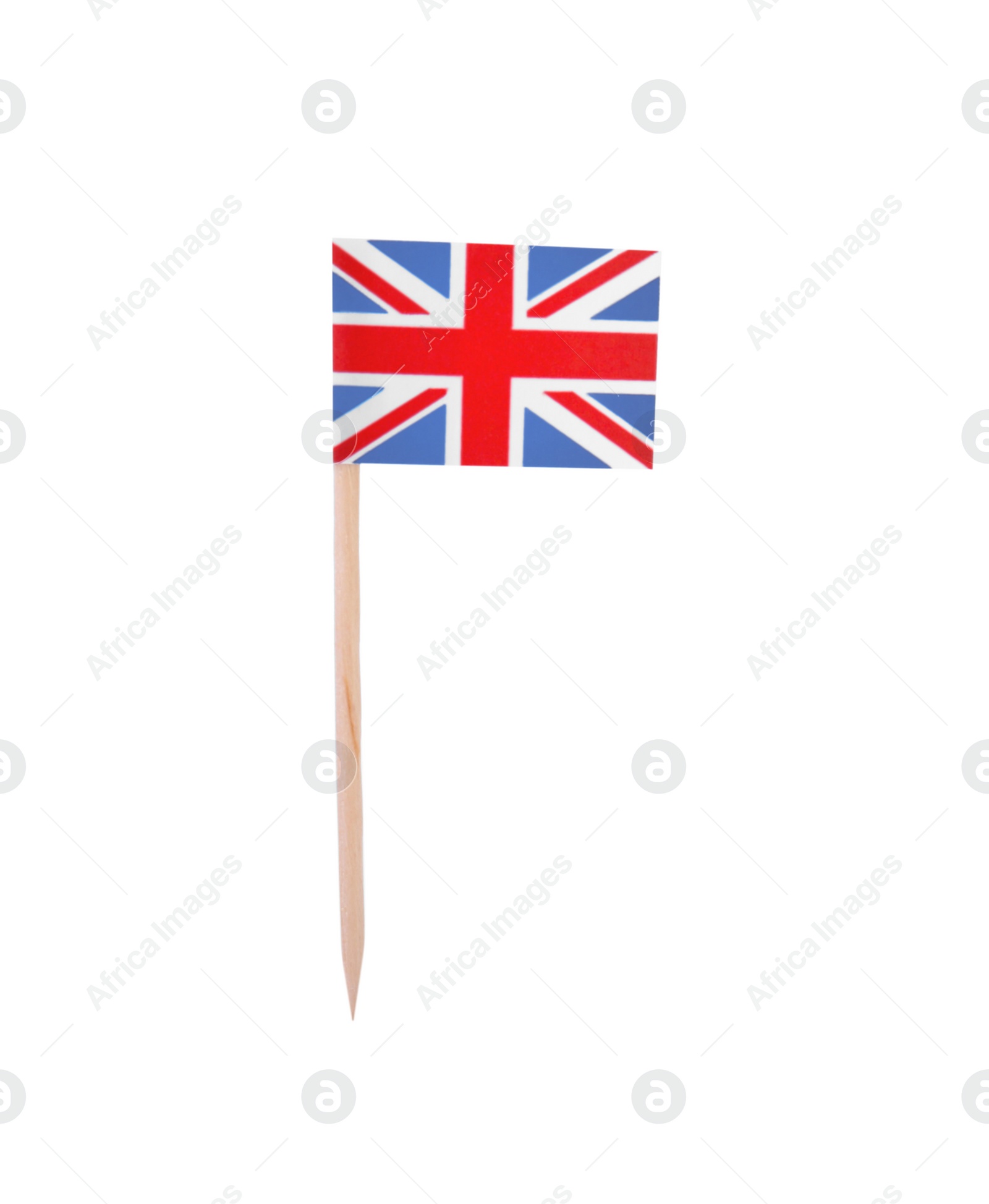 Photo of Small paper flag of United Kingdom isolated on white