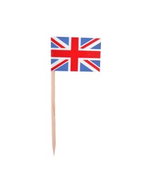 Photo of Small paper flag of United Kingdom isolated on white