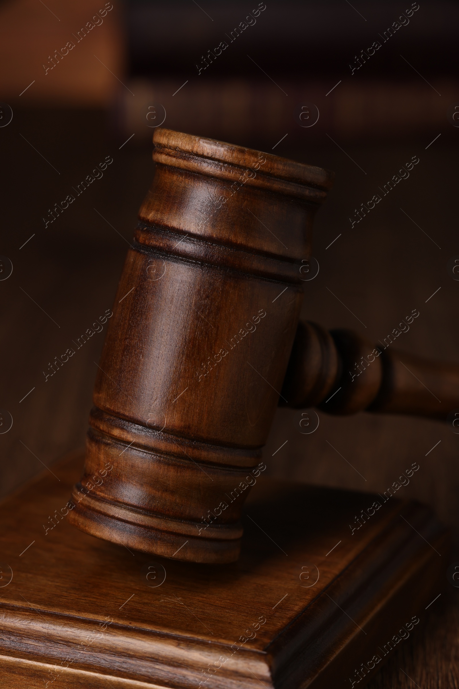 Photo of Law concept. Judge's gavel on table, closeup