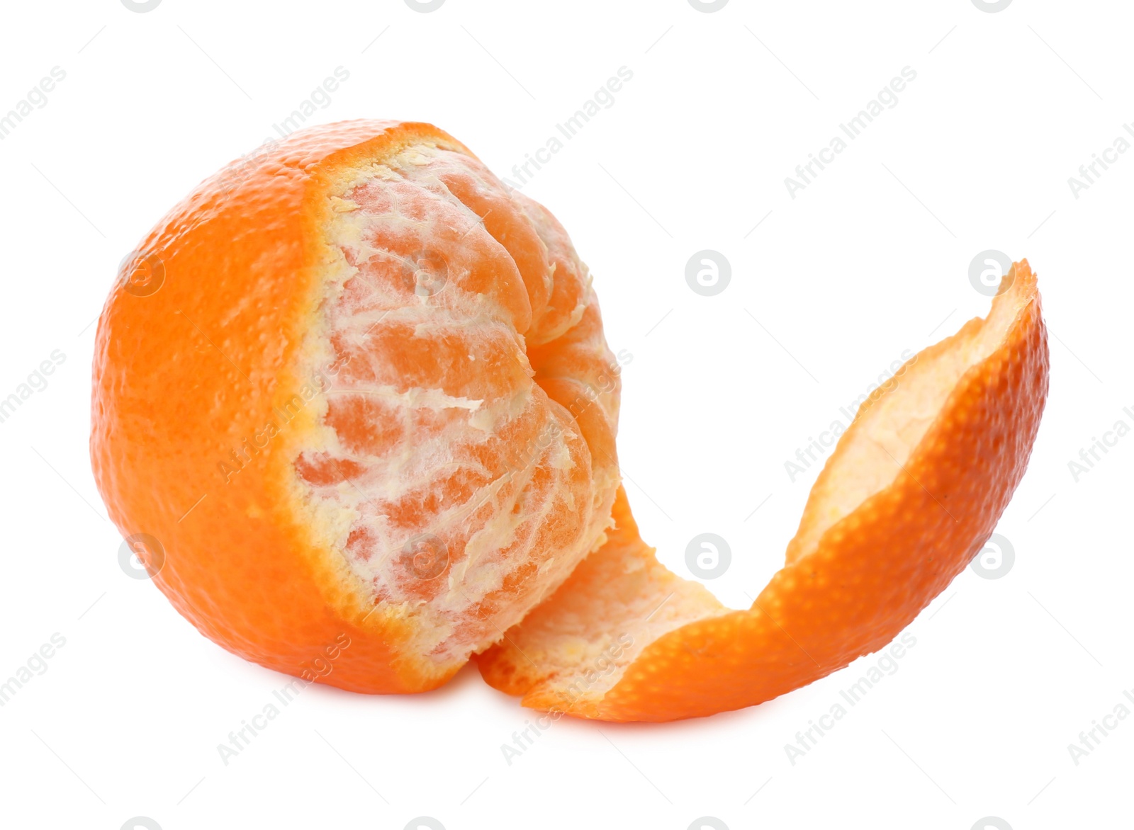 Photo of Fresh ripe tangerine isolated on white. Citrus fruit