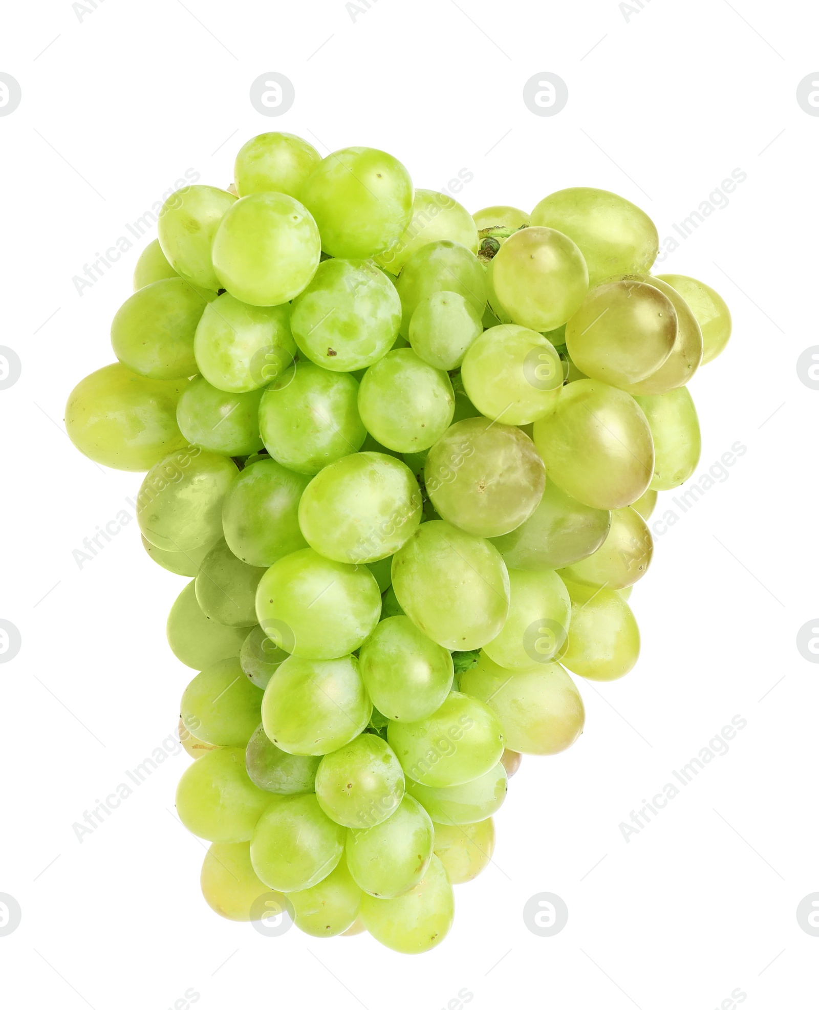 Photo of Bunch of fresh ripe juicy grapes isolated on white