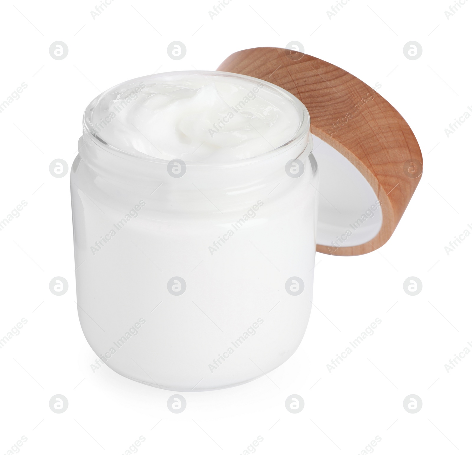 Photo of Jar of face cream isolated on white