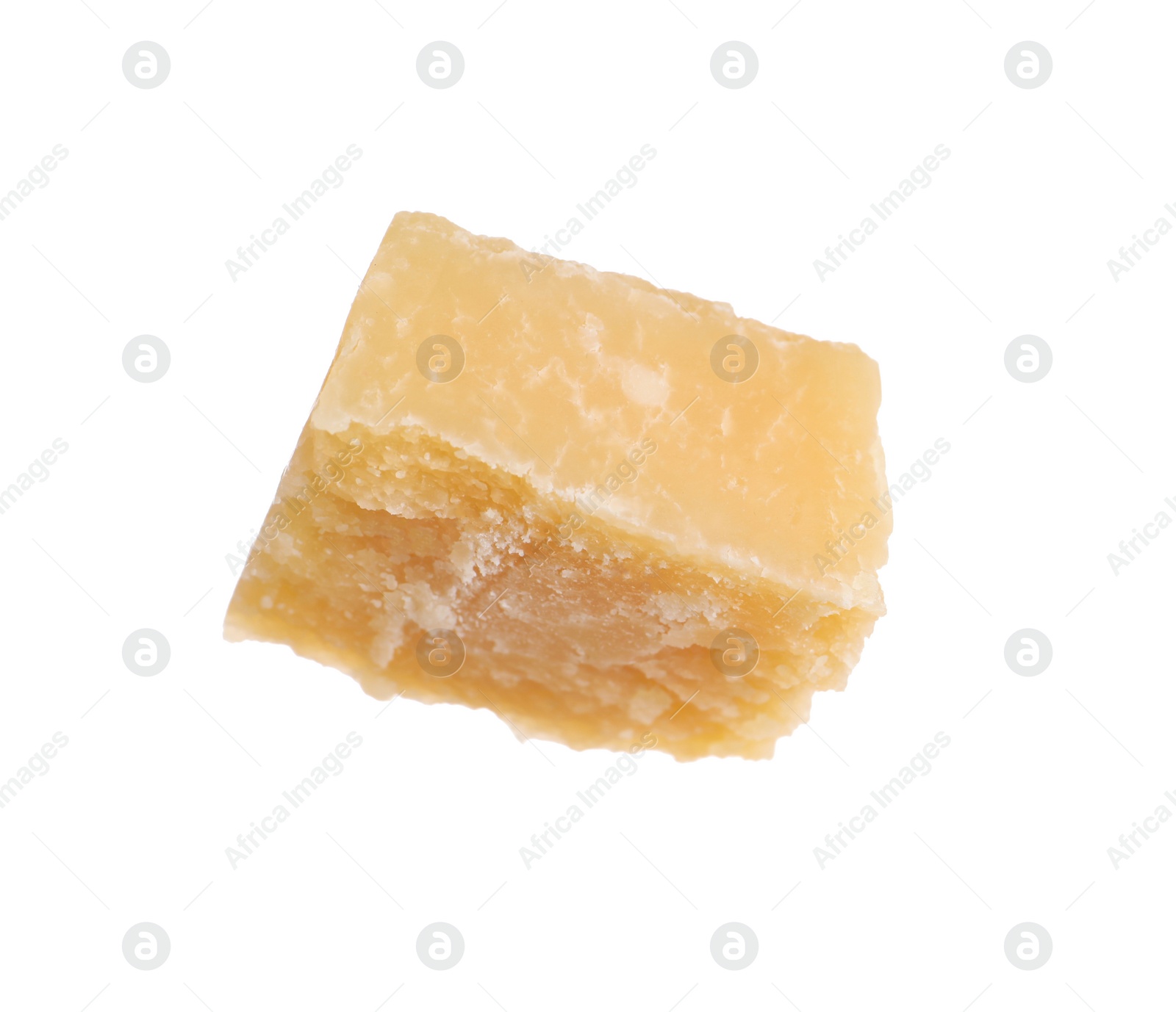 Photo of Piece of delicious parmesan cheese isolated on white