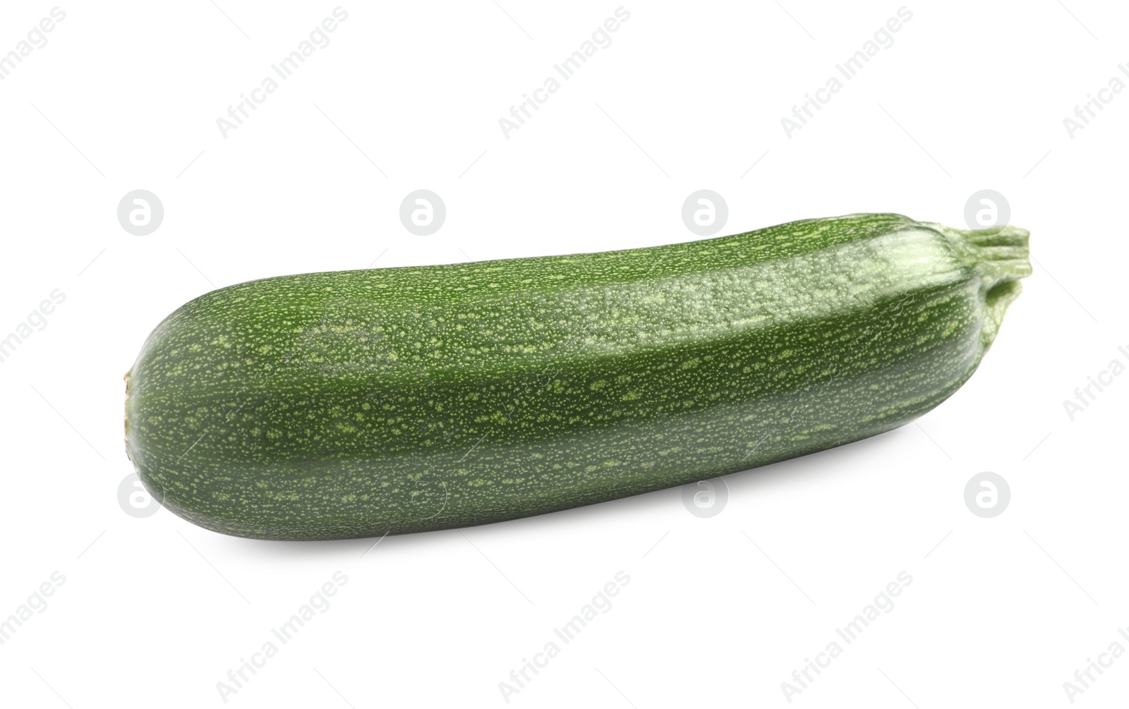 Photo of One raw ripe zucchini isolated on white