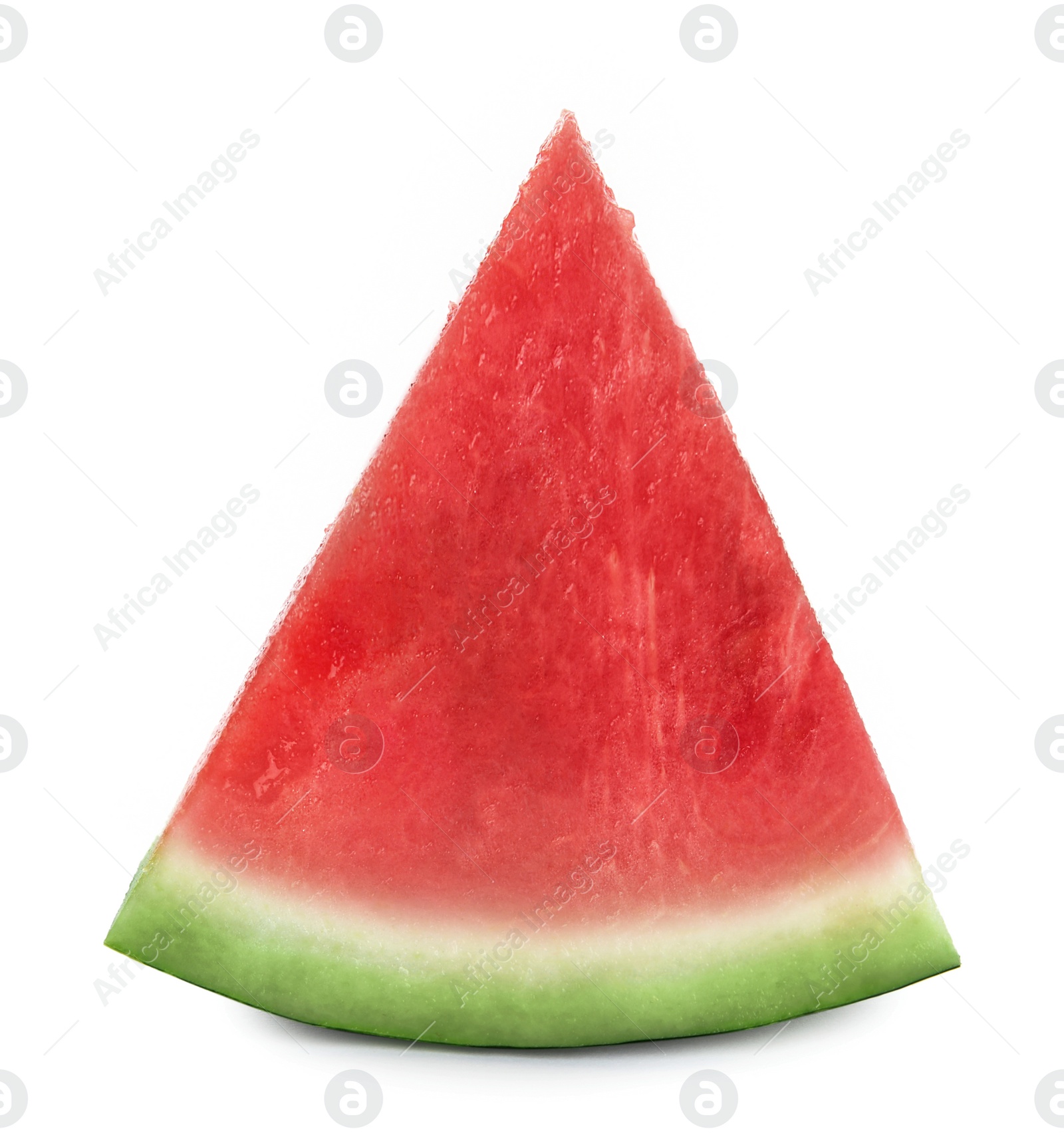 Image of Slice of delicious ripe seedless watermelon isolated on white