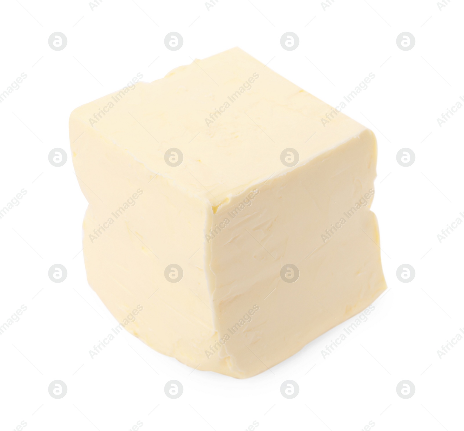 Photo of Block of tasty butter isolated on white