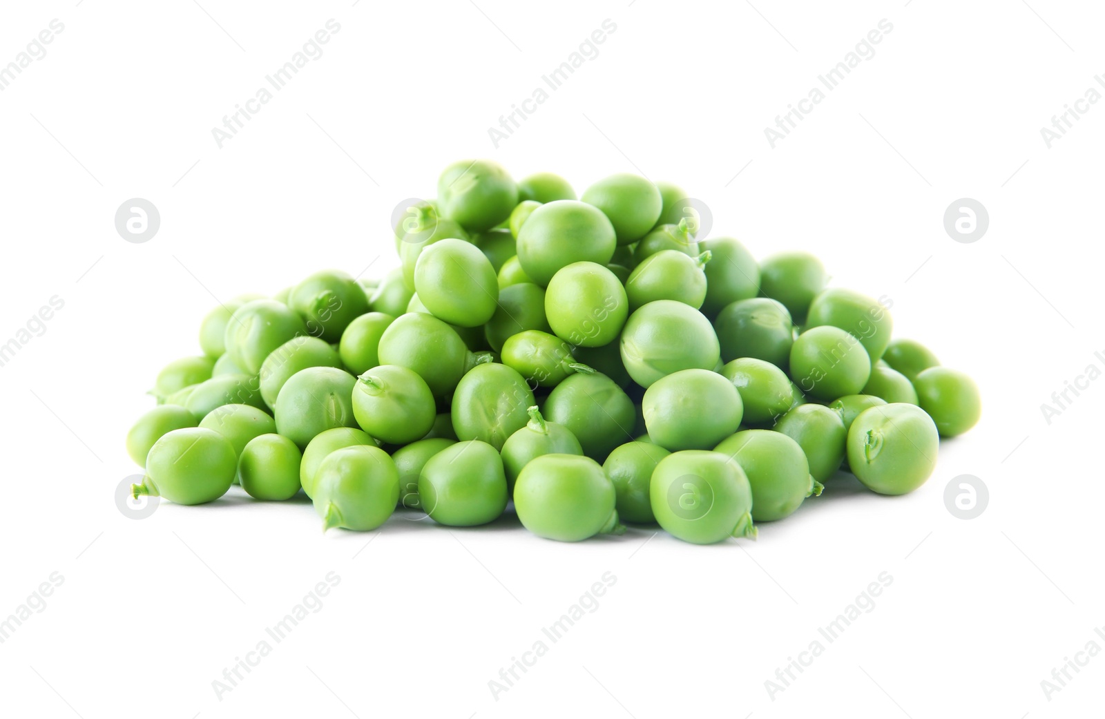 Photo of Delicious fresh green peas on white background