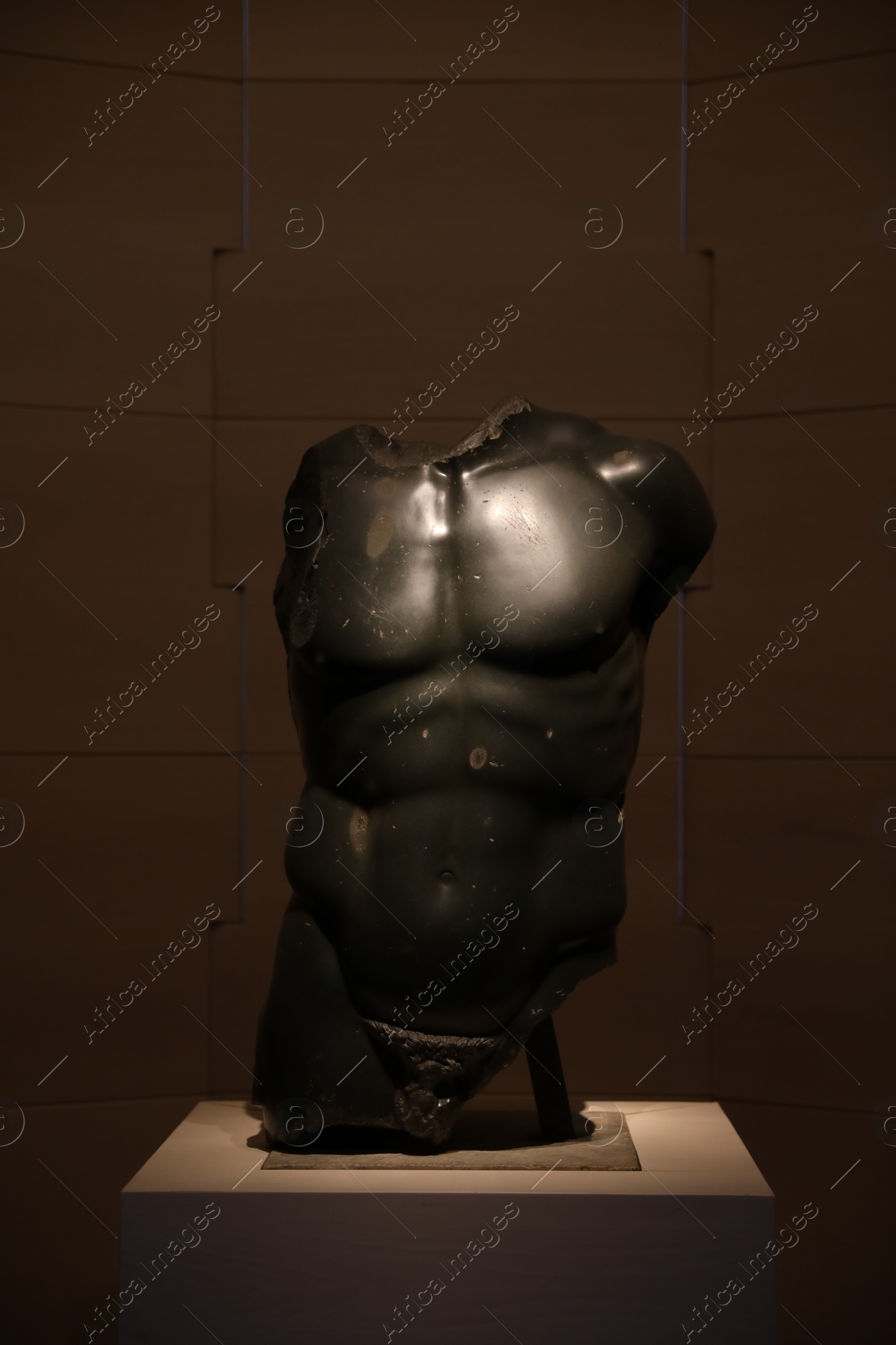 Photo of Florence, Italy - February 8, 2024: Sculpture of Doryphoros torso at Uffizi gallery