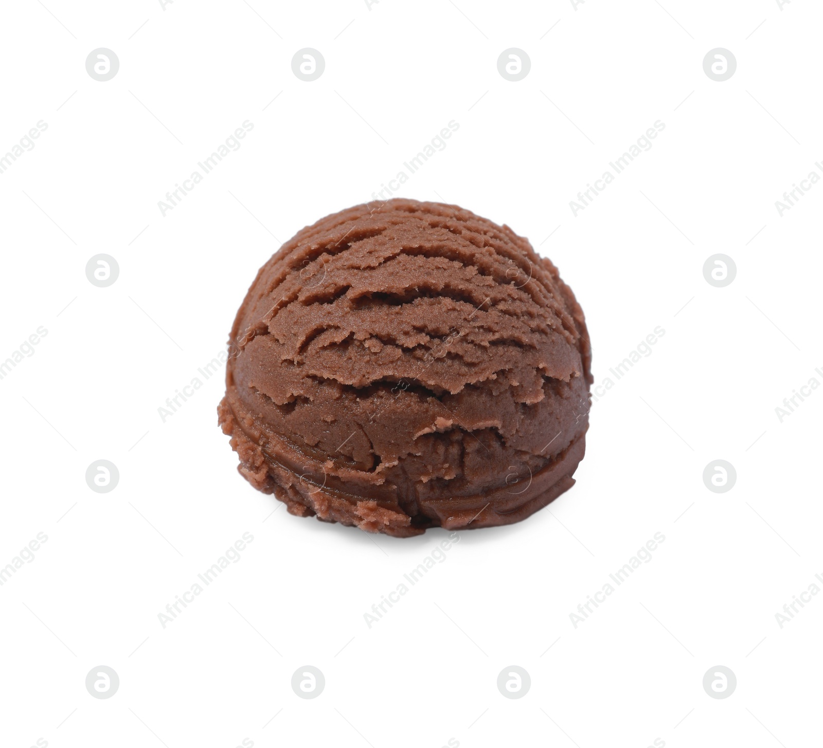 Photo of Scoop of tasty chocolate ice cream isolated on white