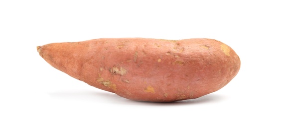 Photo of Whole ripe sweet potato on white background