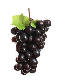 Photo of Bunch of fresh ripe juicy grapes on white background