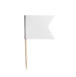 One small paper flag isolated on white