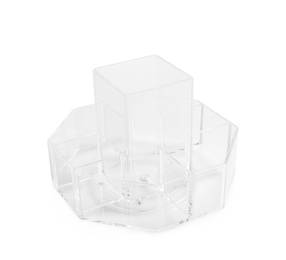 Empty lipstick holder on white background. Makeup organizer