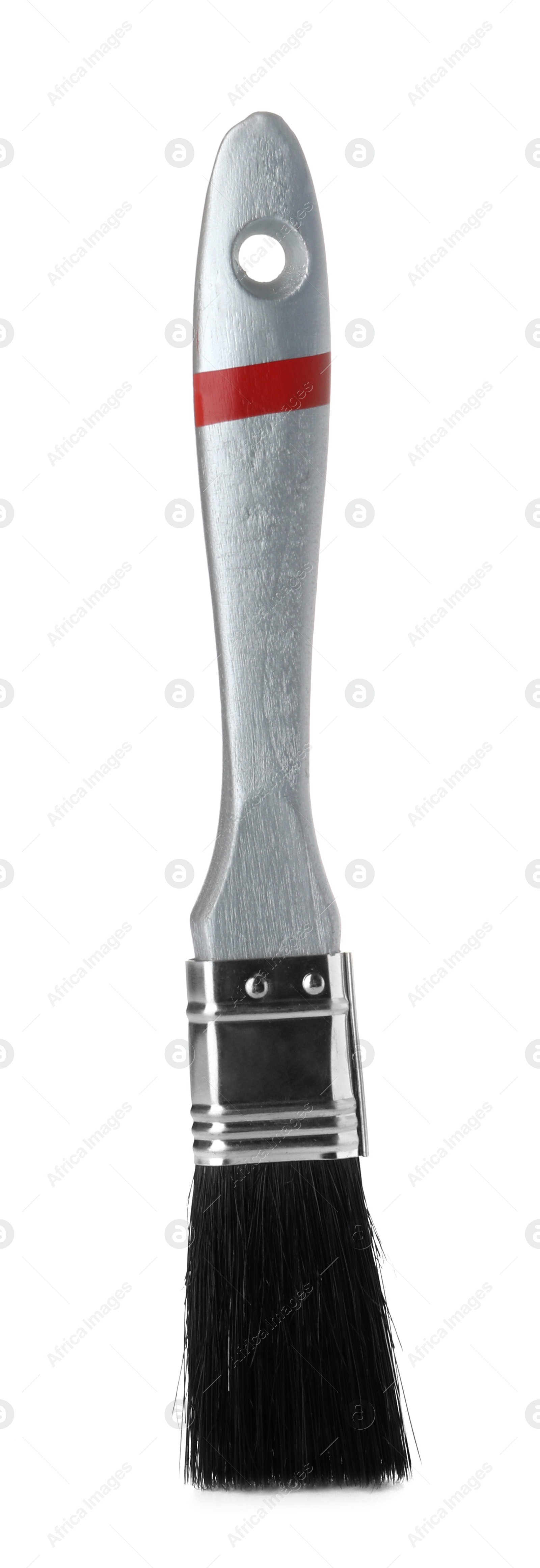 Photo of New paint brush on white background. Decorating tool