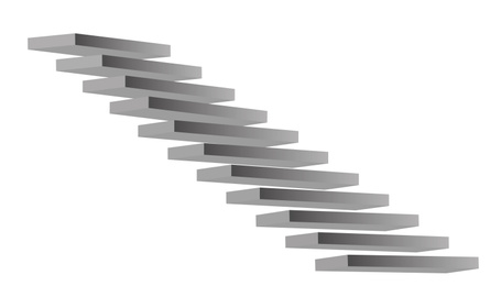 Illustration of stairs on white background. Way to success