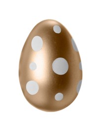 Photo of One painted Easter egg isolated on white
