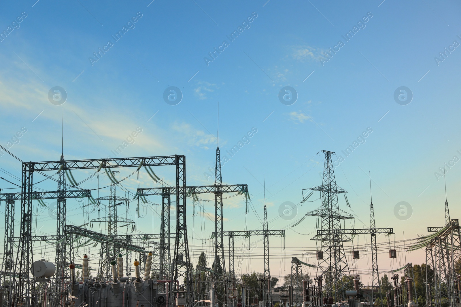 Photo of Modern electrical substation outdoors on sunny day