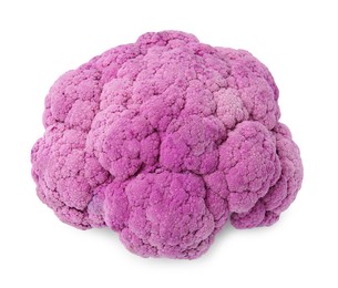 Fresh raw purple cauliflower isolated on white