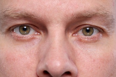 Closeup view of man with beautiful eyes