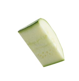 Photo of Piece of green ripe zucchini isolated on white