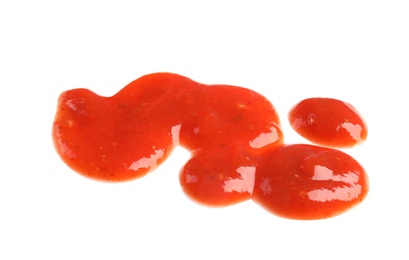 Photo of Fresh tasty tomato sauce isolated on white