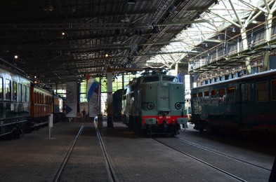 Photo of Utrecht, Netherlands - July 23, 2022: Electric locomotive on display at Spoorwegmuseum