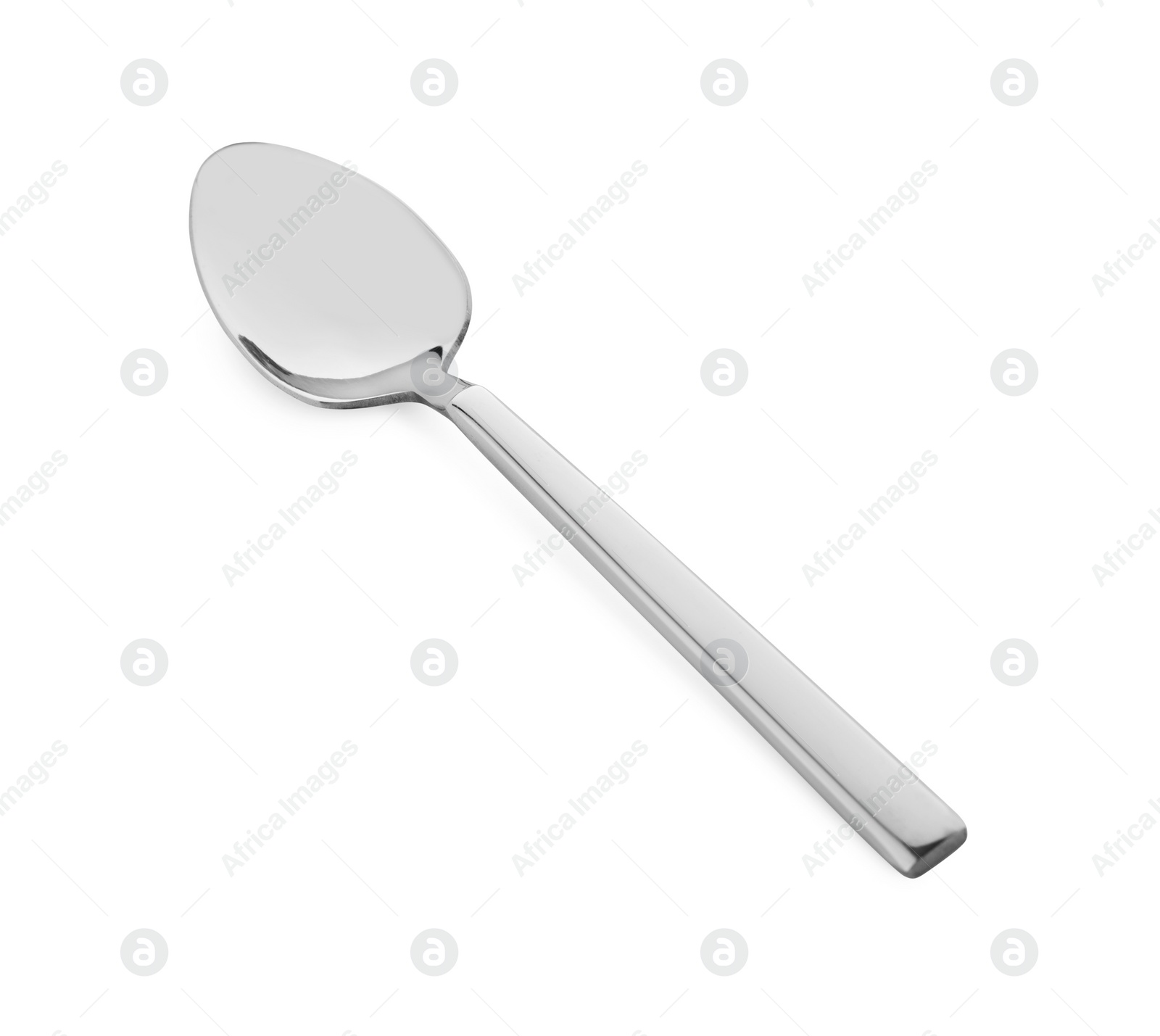 Photo of One clean shiny spoon isolated on white