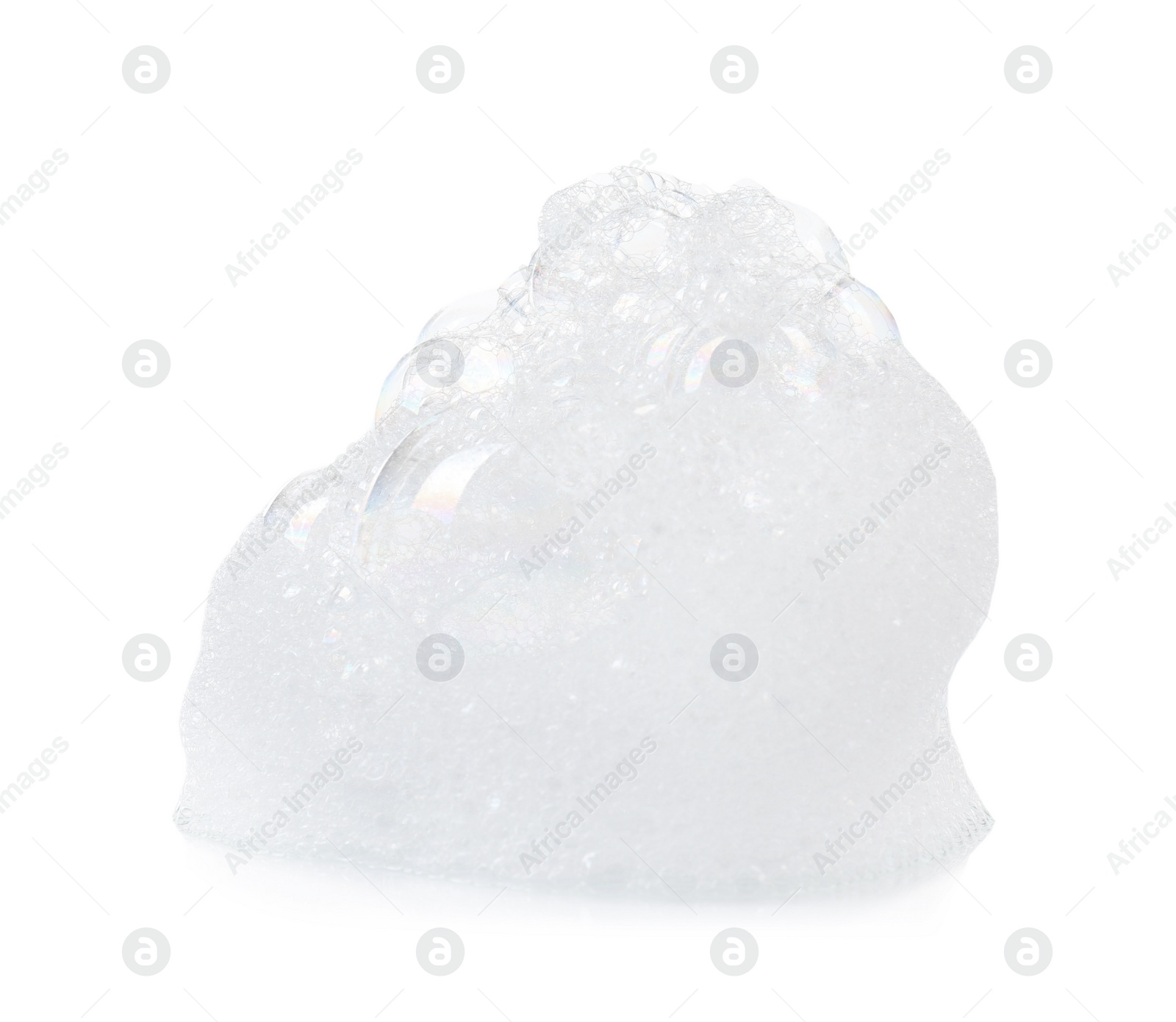 Photo of Drop of fluffy bath foam isolated on white