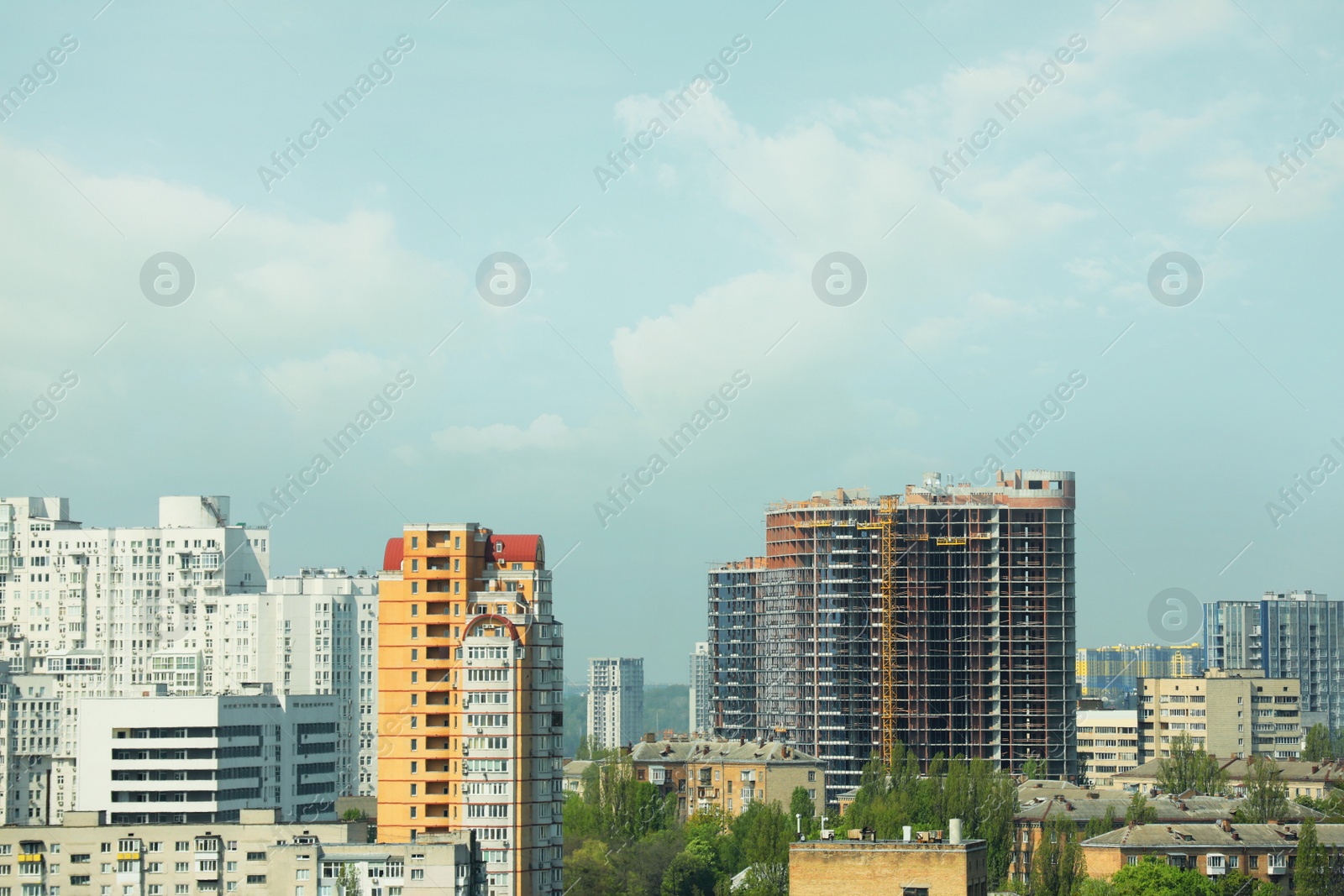 Photo of Beautiful view of cityscape with modern buildings. Urban architecture