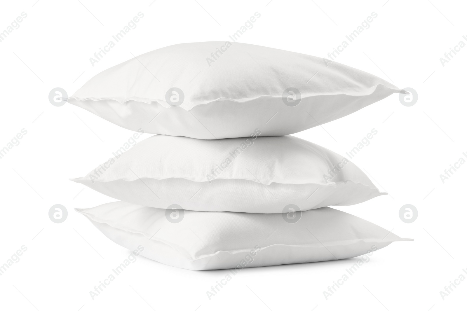 Photo of Stack of soft pillows isolated on white