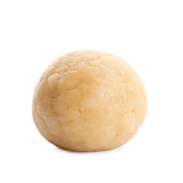 Making shortcrust pastry. Raw dough ball isolated on white