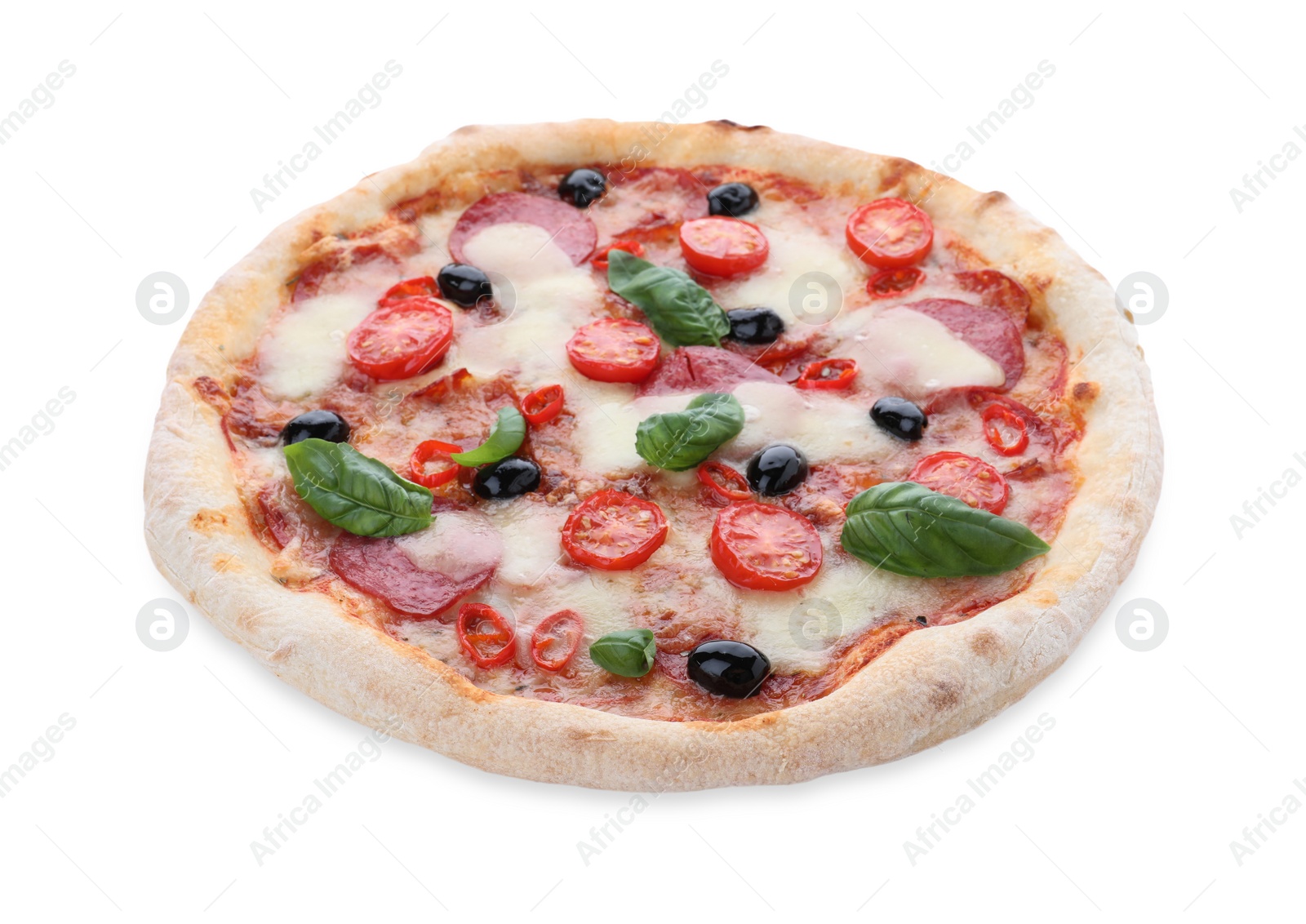 Photo of Hot delicious pizza Diablo isolated on white