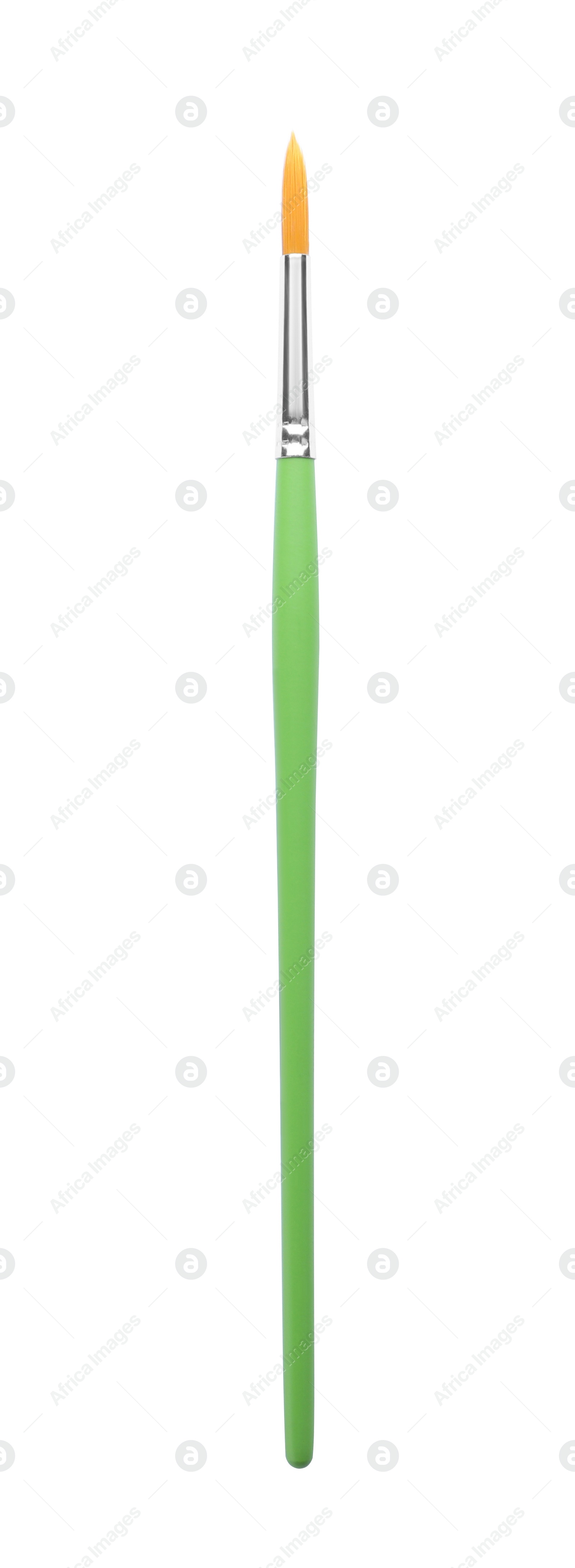 Photo of New brush for painting isolated on white. School stationery