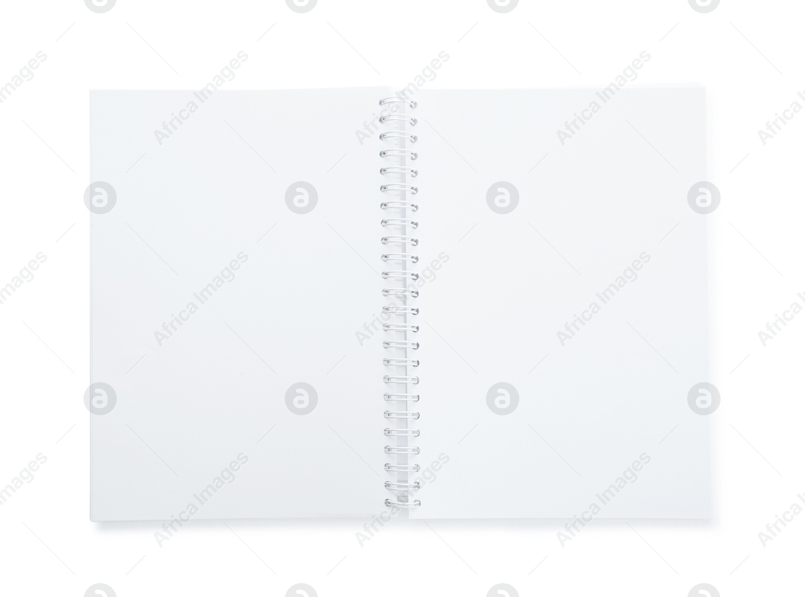 Photo of Open blank paper brochure isolated on white, top view. Mockup for design