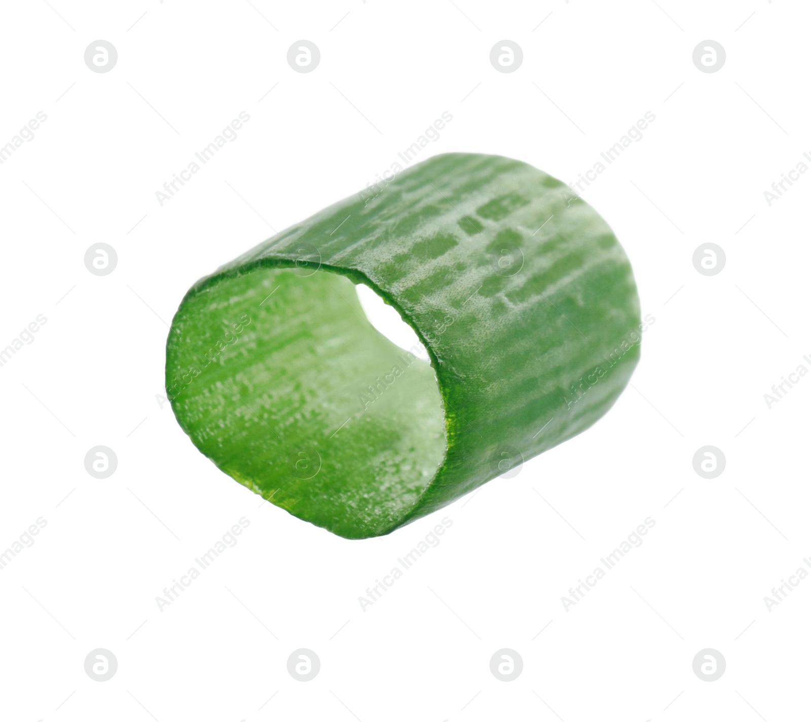 Photo of Piece of fresh green onion isolated on white