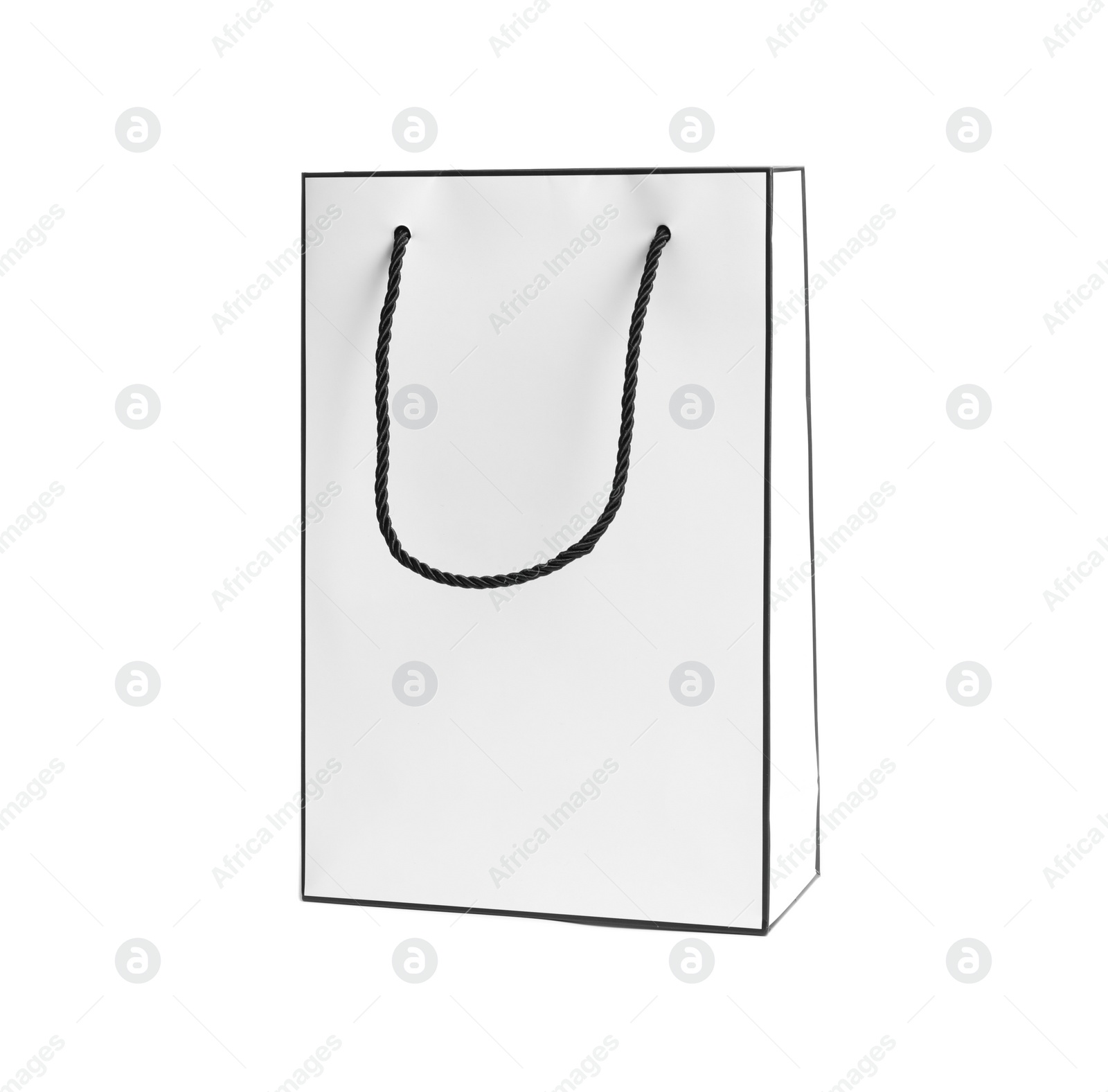 Image of Stylish gift paper bag isolated on white