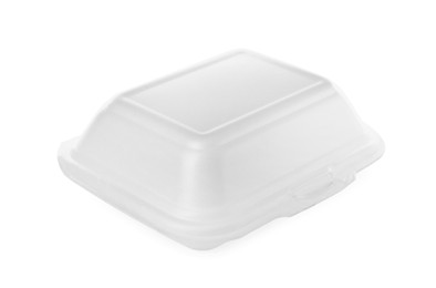 Disposable plastic lunch box isolated on white