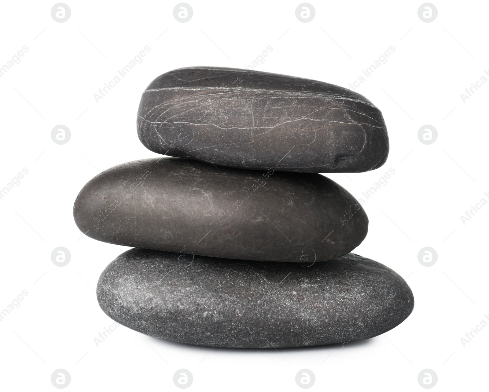 Photo of Stack of spa stones on white background