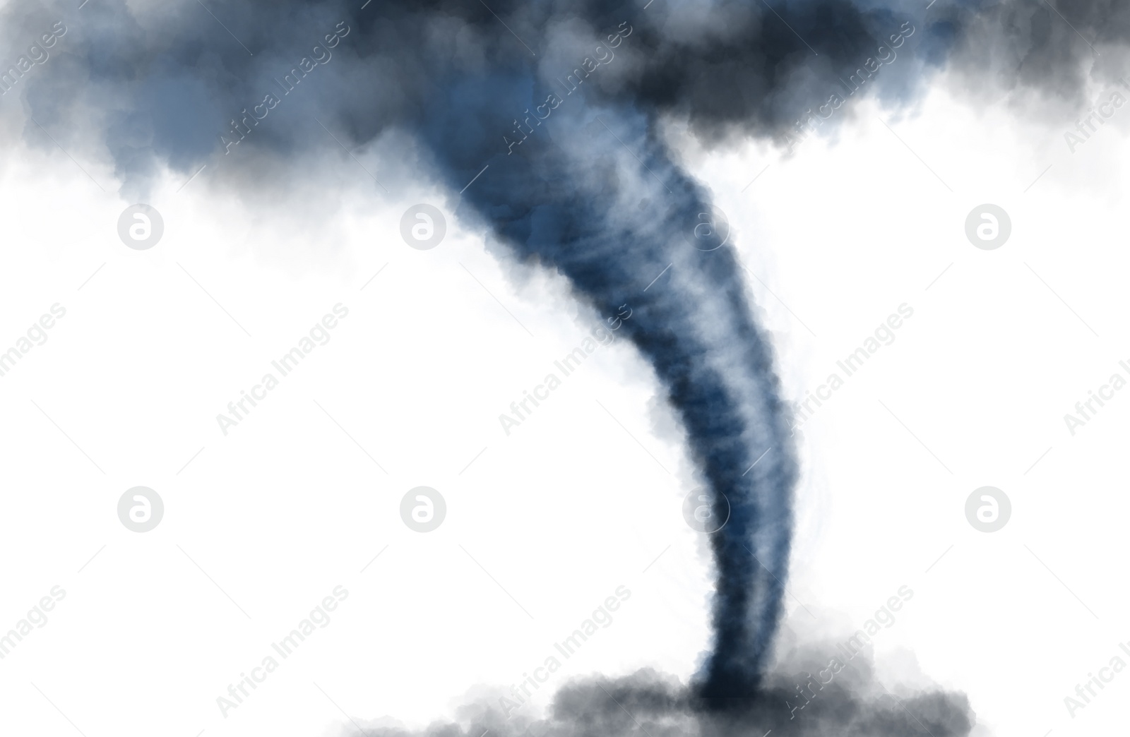 Image of Whirlwind on white background, illustration. Weather phenomenon