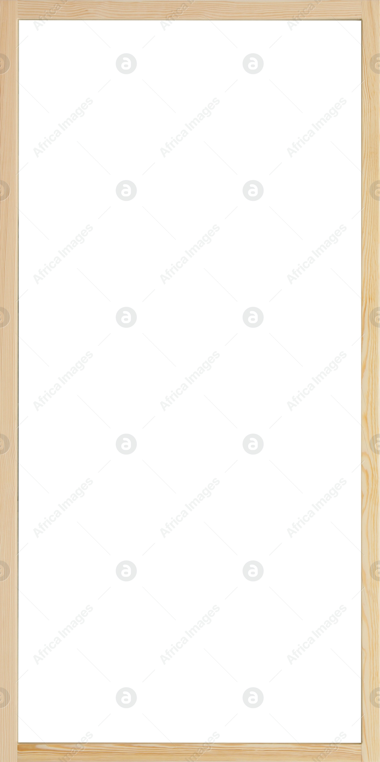 Image of Wooden frame with blank white background. Mockup for design