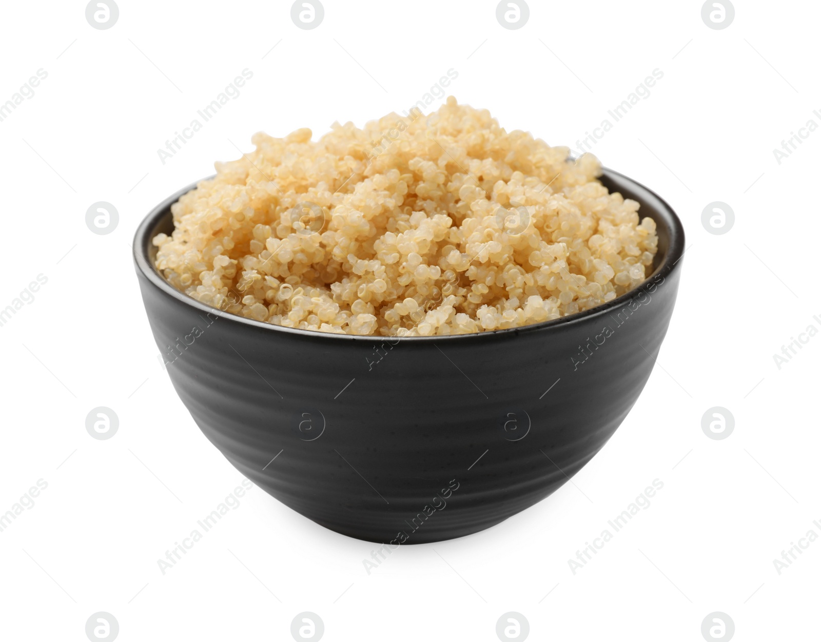 Photo of Tasty cooked quinoa in bowl isolated on white