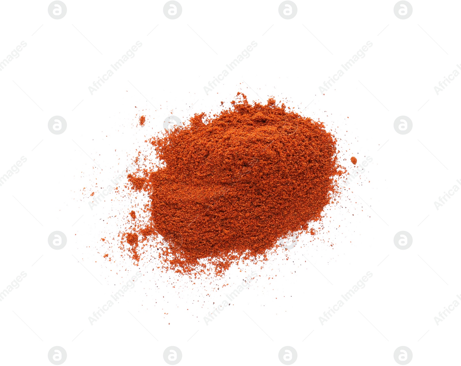 Photo of Aromatic paprika powder isolated on white, top view