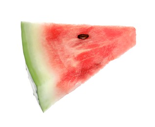 Photo of Slice of delicious ripe watermelon isolated on white