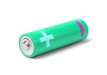 Photo of New AA size battery isolated on white